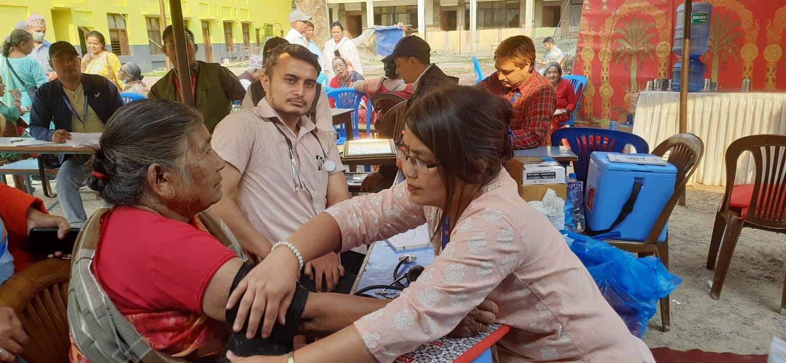Conducting a free health camp for senior citizens on the occasion of the Senior Citizen Honor Program